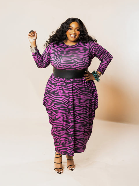 Purple/Black One Size Dress